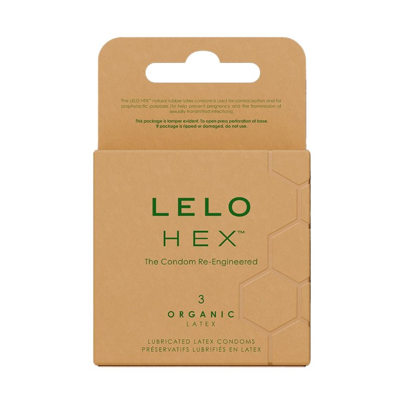 Презервативи LELO HEX Condoms Organic 3 Pack, тонкі та суперміцні - зображення 1