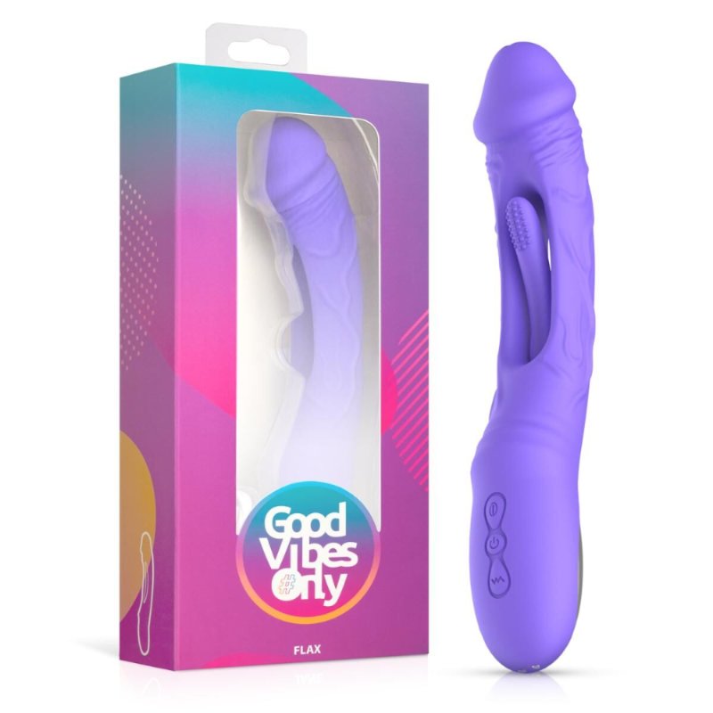 Вібратор точки G з вагінальним відростком Good Vibes Only – Flax Vibrating Dildo with G-Spot Stimulator