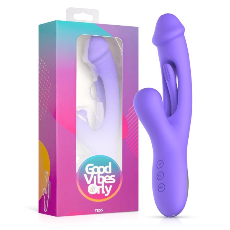Вібратор-кролик із вагінальним відростком Good Vibes Only – Tess Rabbit Vibrator with G-Spot Stimulator