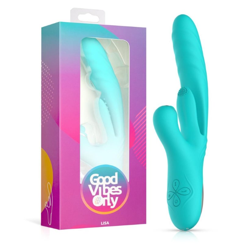 Вібратор-кролик із вагінальним відростком Good Vibes Only – Lisa Thrusting Rabbit Vibrator with G-Spot Stimulator