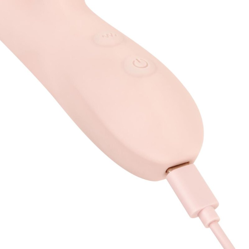 Вібратор-кролик із пульсацією Good Vibes Only – SHAI Thrusting Vibrator Soft Silicone – Pink, 3 мотори
