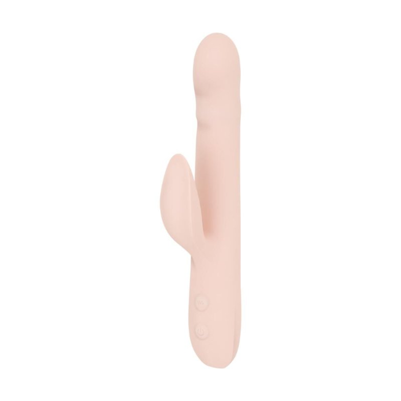 Вібратор-кролик із пульсацією Good Vibes Only – SHAI Thrusting Vibrator Soft Silicone – Pink, 3 мотори