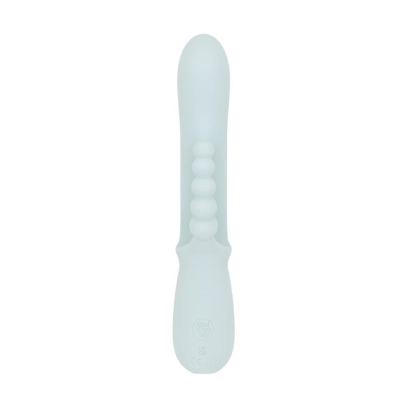 Потрійний вібратор Good Vibes Only – SAGE Triple Stimulation Vibe Soft Silicone – Blue, манливий рух