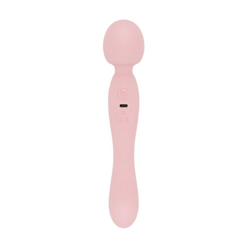 Двосторонній масажер-вібратор Good Vibes Only – SIMI Double-Sided Wand Vibrator Soft Silicone – Pink