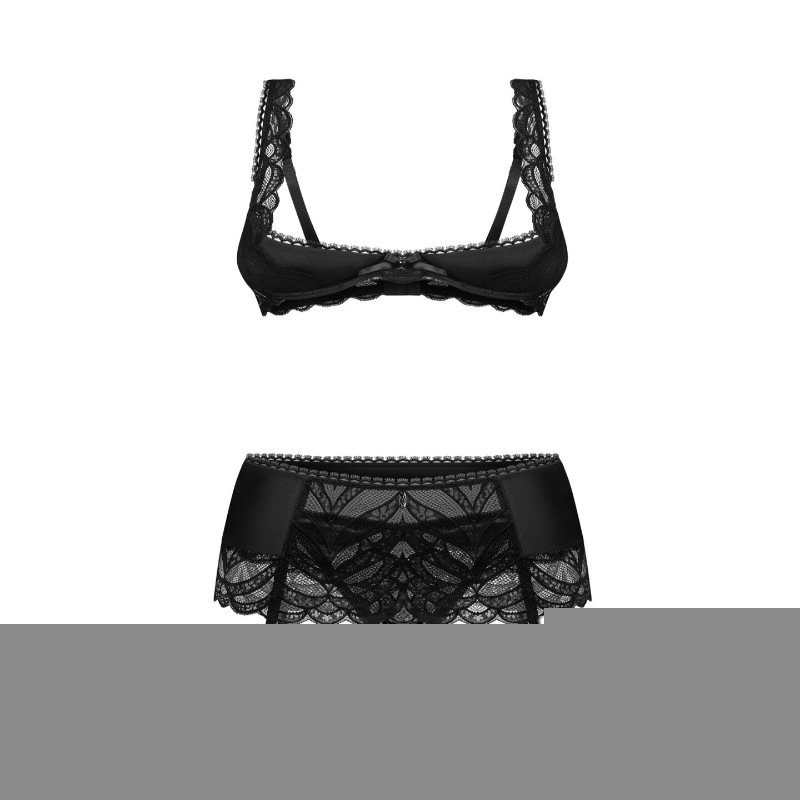 Комплект Obsessive Lecille 3-pcs crotchless set 2XL/3XL