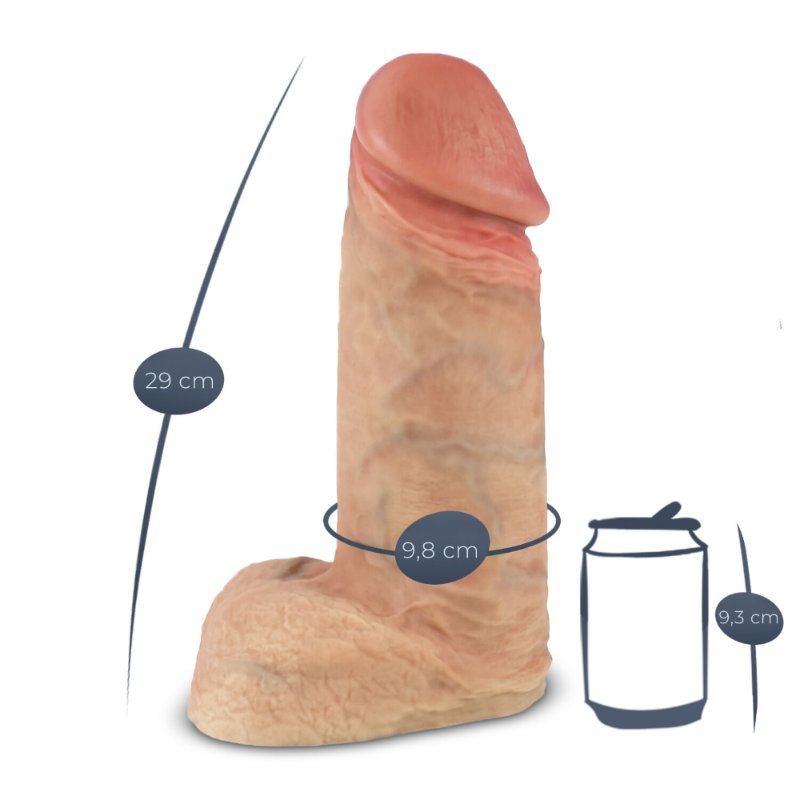 Фалоімітатор SilexD Premium Real Skin Flesh (11in MODEL 1), без коробки