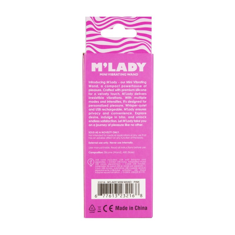 Вібромасажер M’Lady Mini Vibrating Wand Pink