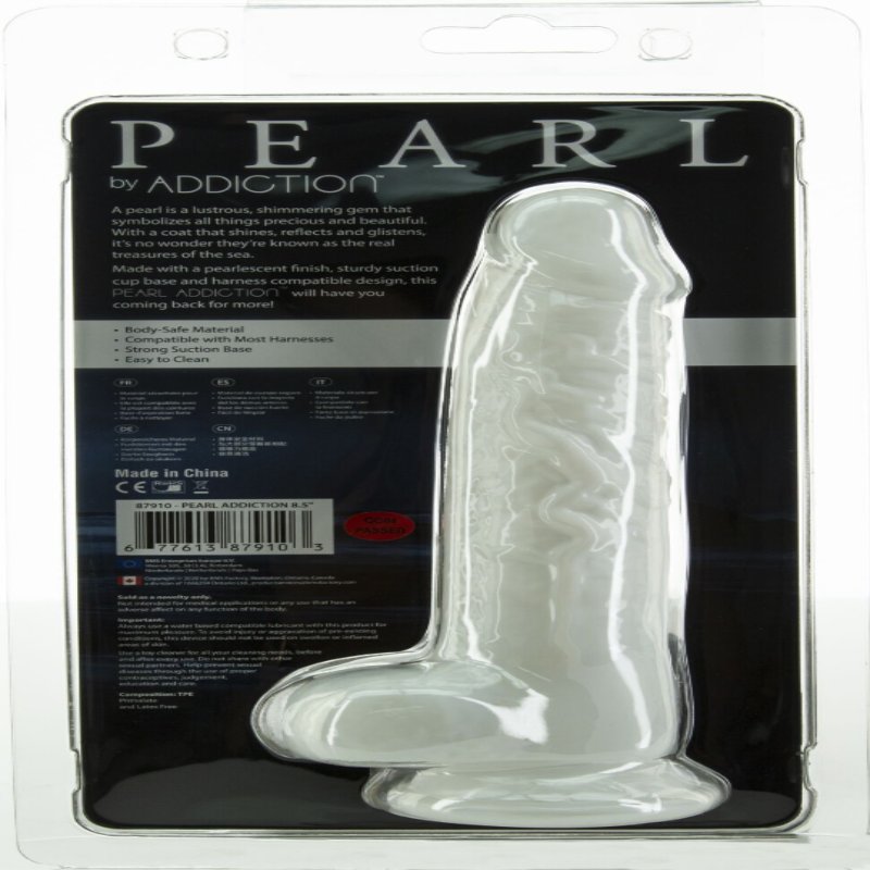 Фалоімітатор ADDICTION Pearl 8.5" Dildo with Balls, віброкуля в подарунок