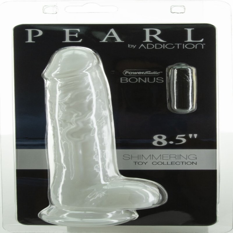 Фалоімітатор ADDICTION Pearl 8.5" Dildo with Balls, віброкуля в подарунок