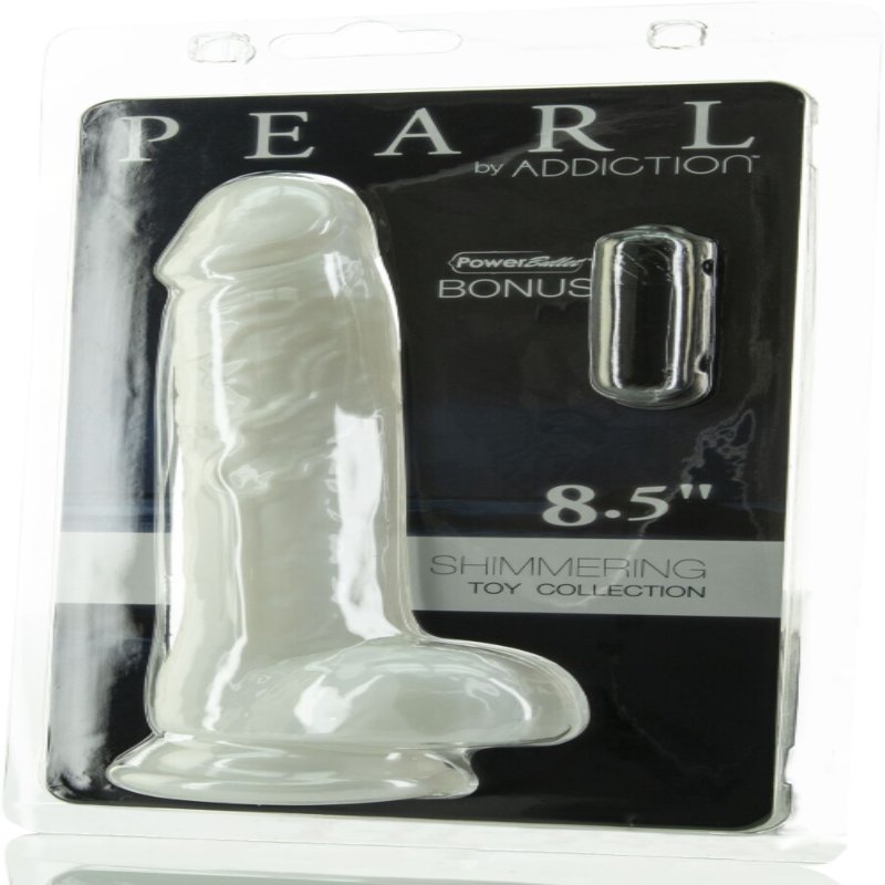 Фалоімітатор ADDICTION Pearl 8.5" Dildo with Balls, віброкуля в подарунок