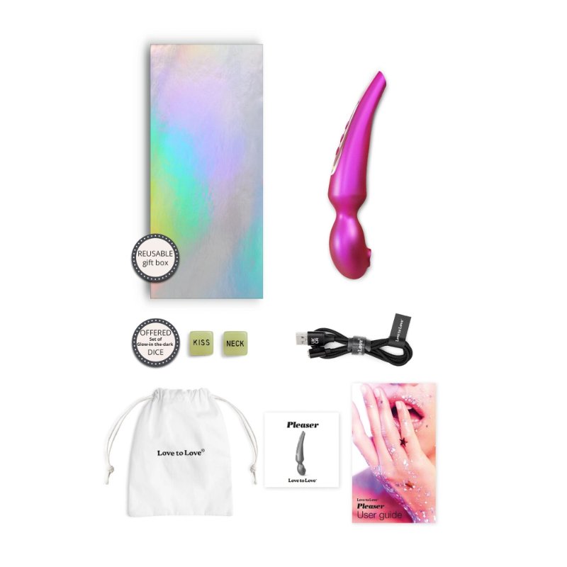 Стимулятор для клітора Love To Love Pleaser Iridescent Berry, ефект постукування, 5 режимів
