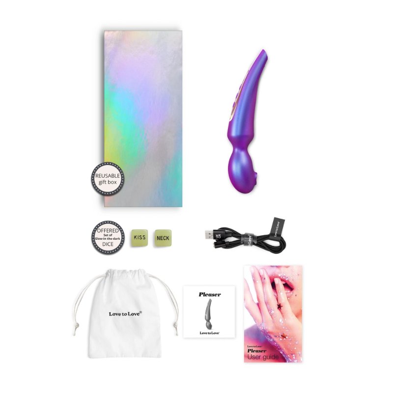 Стимулятор для клітора Love To Love Pleaser Iridescent Night, ефект постукування, 5 режимів
