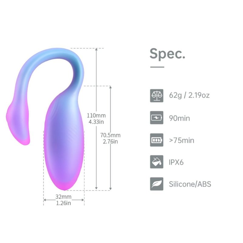 Смарт-віброяйце Magic Motion Flamingo Max Blue 2 в 1: віброяйце та тренажер Кегеля, 10 режимів
