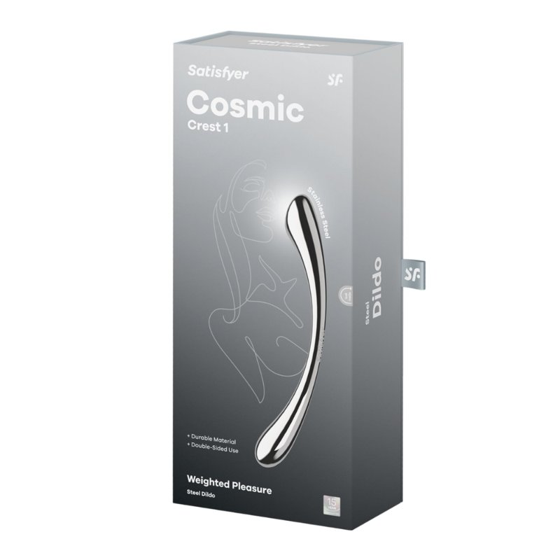 Металевий дилдо Satisfyer Cosmic Crest 1, двосторонній, можна нагрівати й охолоджувати