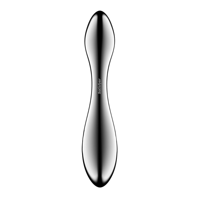 Металевий дилдо Satisfyer Pure Gravity 3, двосторонній, можна нагрівати й охолоджувати, дуже важкий