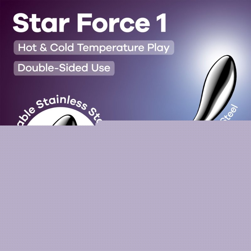 Металевий дилдо Satisfyer Star Force 1, двосторонній, можна нагрівати та охолоджувати