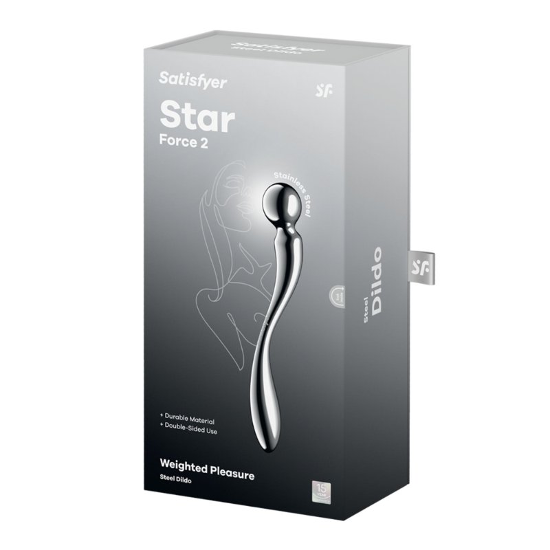 Металевий дилдо Satisfyer Star Force 2, двосторонній, можна нагрівати та охолоджувати