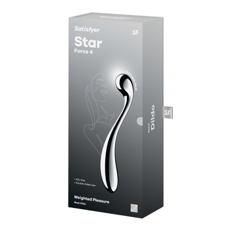 Металевий дилдо Satisfyer Star Force 4, двосторонній, можна нагрівати та охолоджувати, дуже важкий