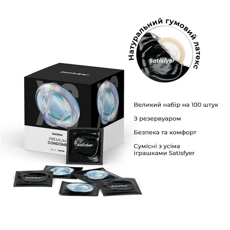 Набір презервативів Satisfyer Premium Condoms XL (60 мм) 100 шт