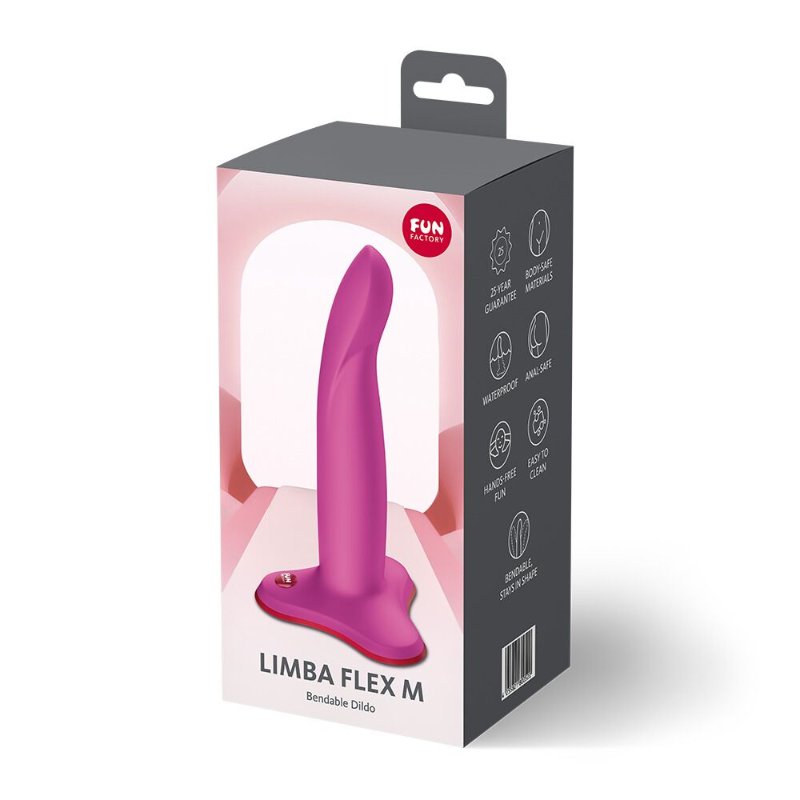 Фалоімітатор Fun Factory LIMBA FLEX M Magenta, гнучкий, з ефектом пам’яті, підходить для точки G
