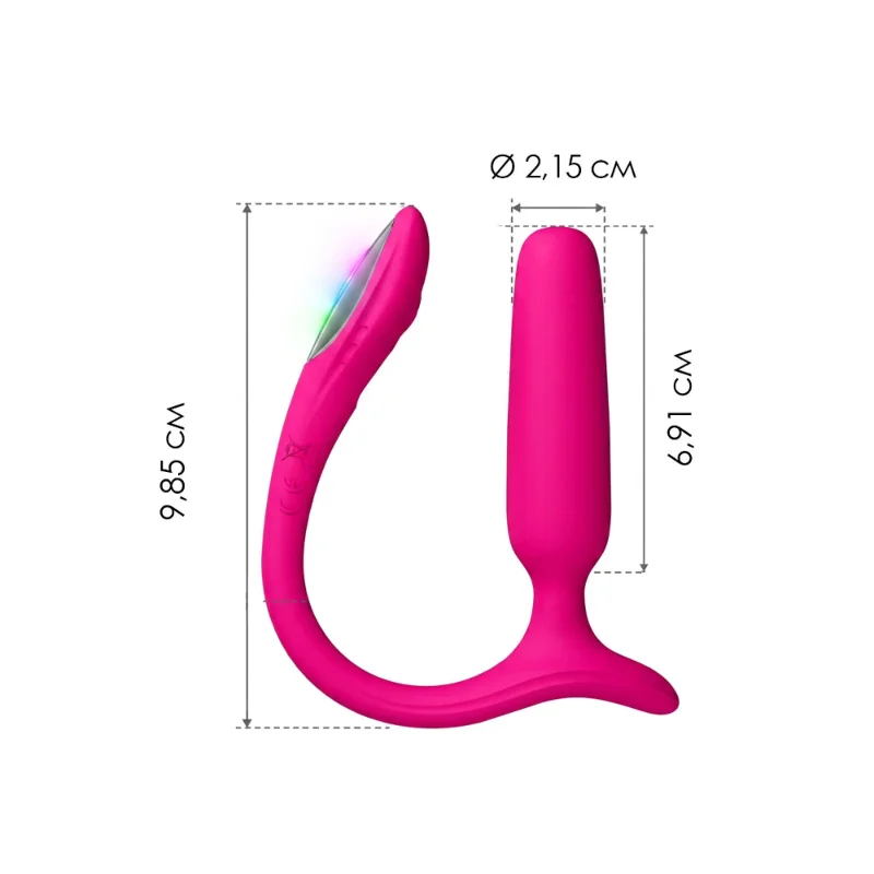 Анальна смарт-вібропробка Lovense Lush Anal, дуже потужна, LED-підсвічування
