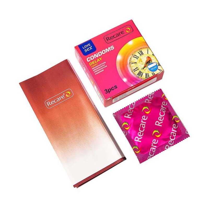 Презервативи Recare Delay Candy Condoms 3 шт, пролонгувальний ефект, цукерковий аромат