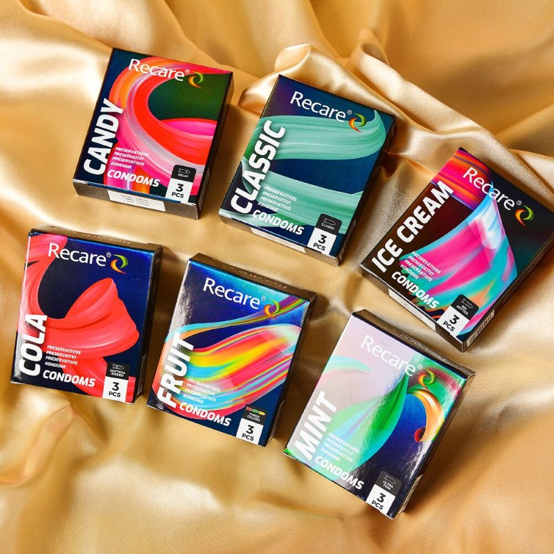 Презервативи Holographic Recare Delay Candy Condoms 3 шт, пролонгувальний ефект, цукерковий аромат