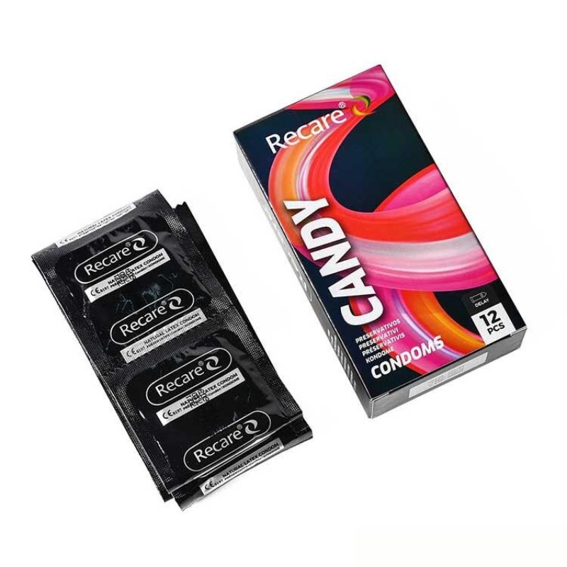 Презервативи Holographic Recare Delay Candy Condoms 12 шт, пролонгувальний ефект, цукерковий аромат