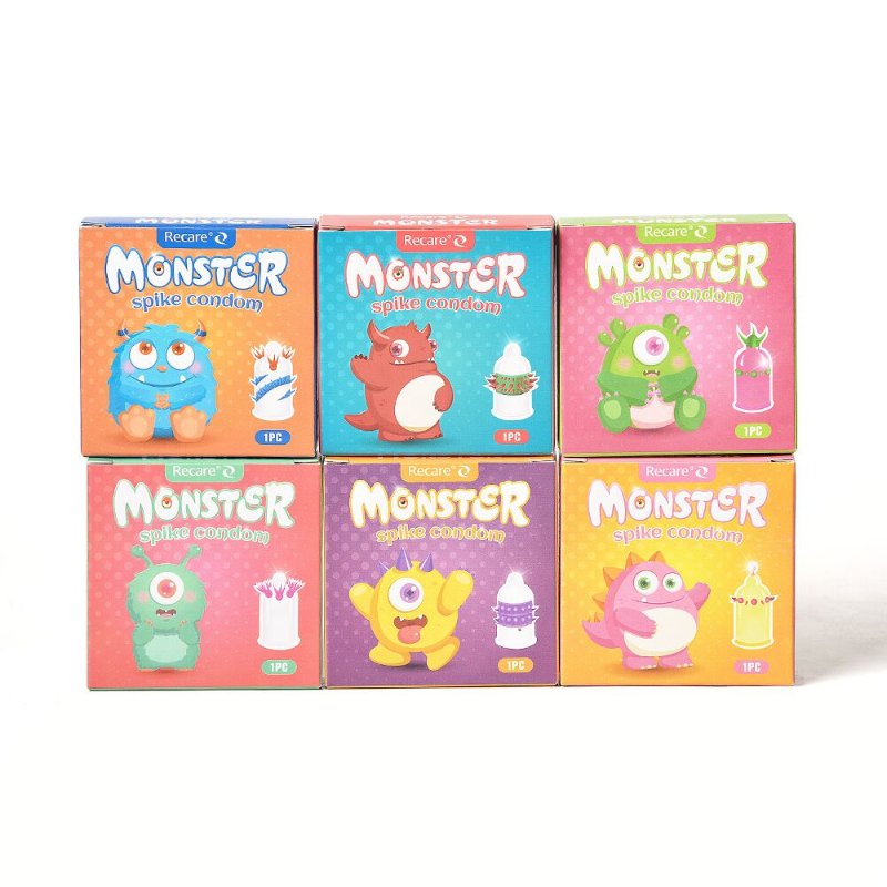 Насадка на член Recare Red Monster Spike Condom (презерватив з рядами шипів)