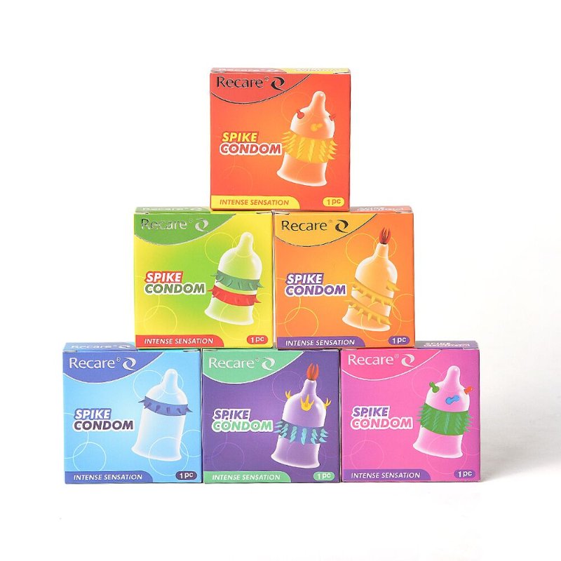 Насадка на член Recare Spike Condom Green (презерватив з рядами шипів)