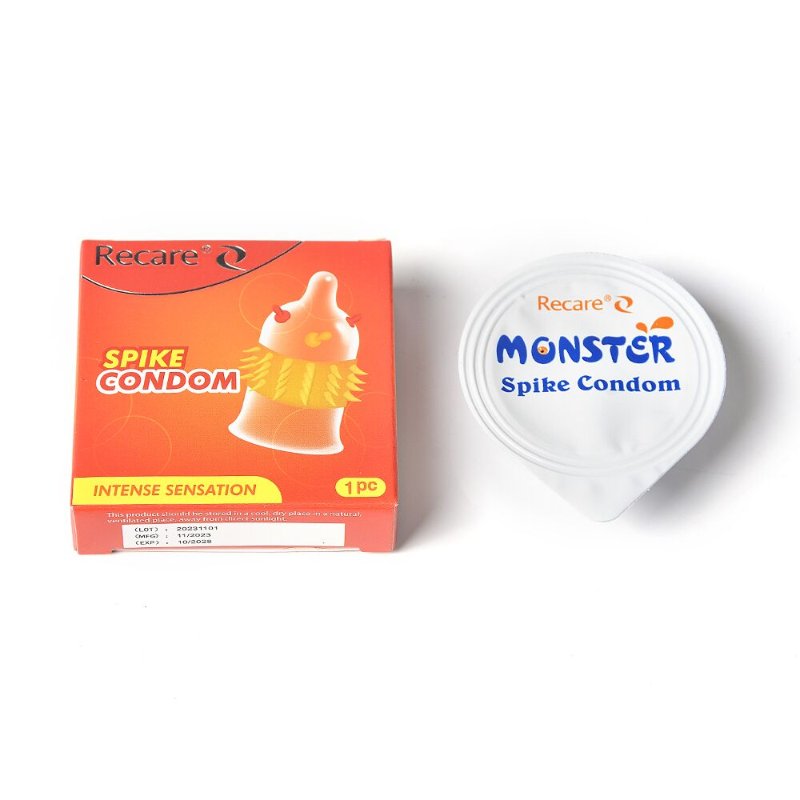 Насадка на член Recare Spike Condom Orange (презерватив з вусиками та шипами)