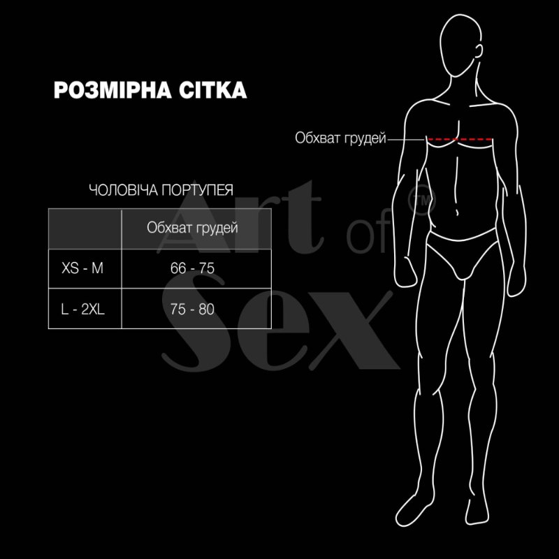 Чоловіча портупея Art of Sex - Spartacus, екошкіра, колір білий, розмір XS-M