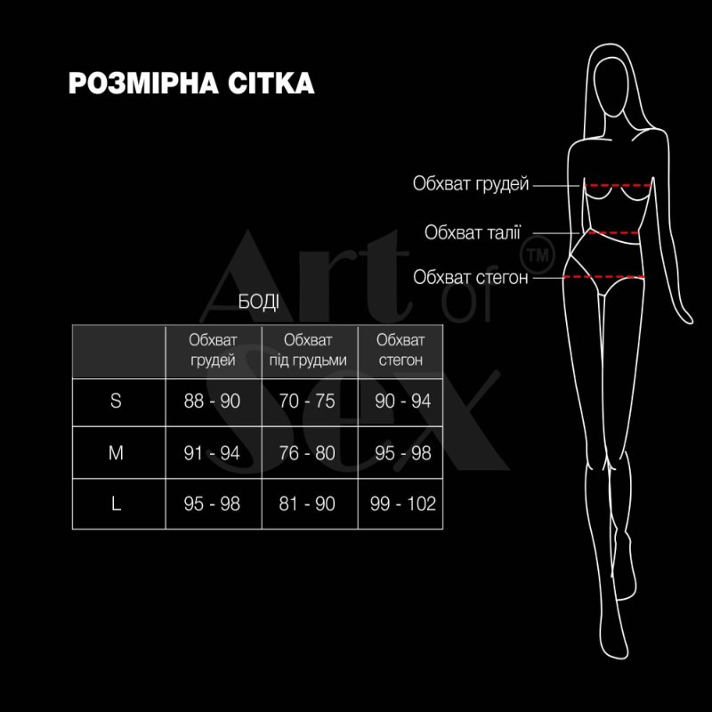 Лаковане боді Art of Sex - Jazz, колір чорний, розмір S