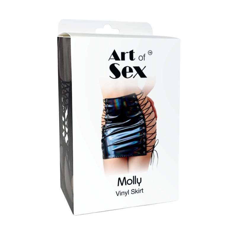 Лакована спідниця на шнурівці Art of Sex - Molly, колір червоний, L-2XL