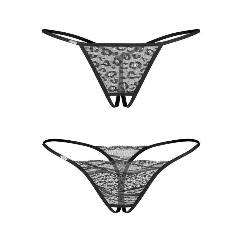 Набір трусиків з доступом Obsessive Bianca 2-pack crotchless thong L/XL