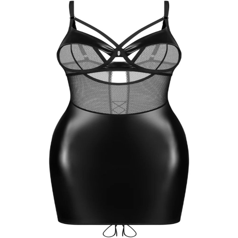 Сорочка Obsessive Dominna chemise & thong 2XL/3XL