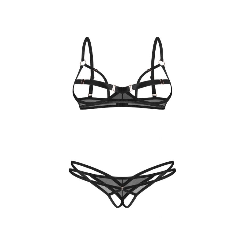 Комплект Obsessive Euridia 2-pcs crotchless set M/L