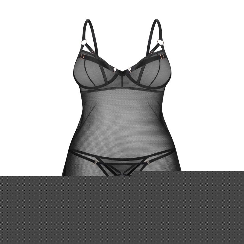 Сорочка Obsessive Euridia chemise & tanga M/L