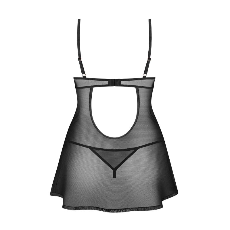 Сорочка Obsessive Euridia chemise & tanga XL/2XL