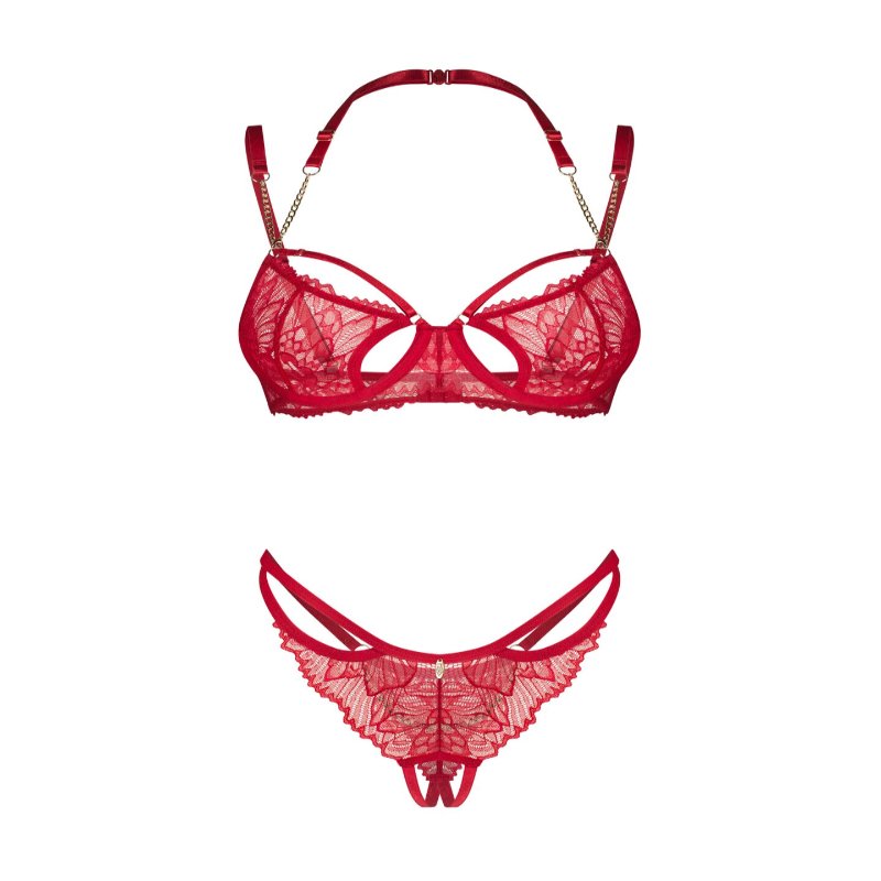 Комплект Obsessive Matildea 2-pcs crotchless set 2XL/3XL