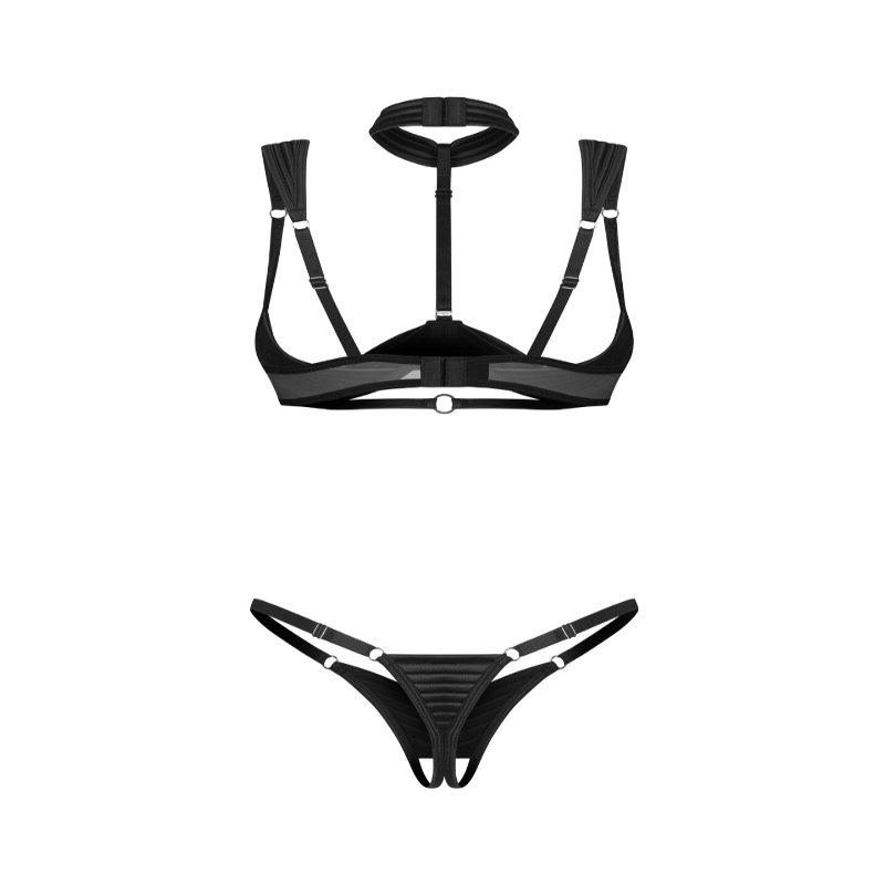 Комплект Obsessive Roccele 2-pcs crotchless set S/M