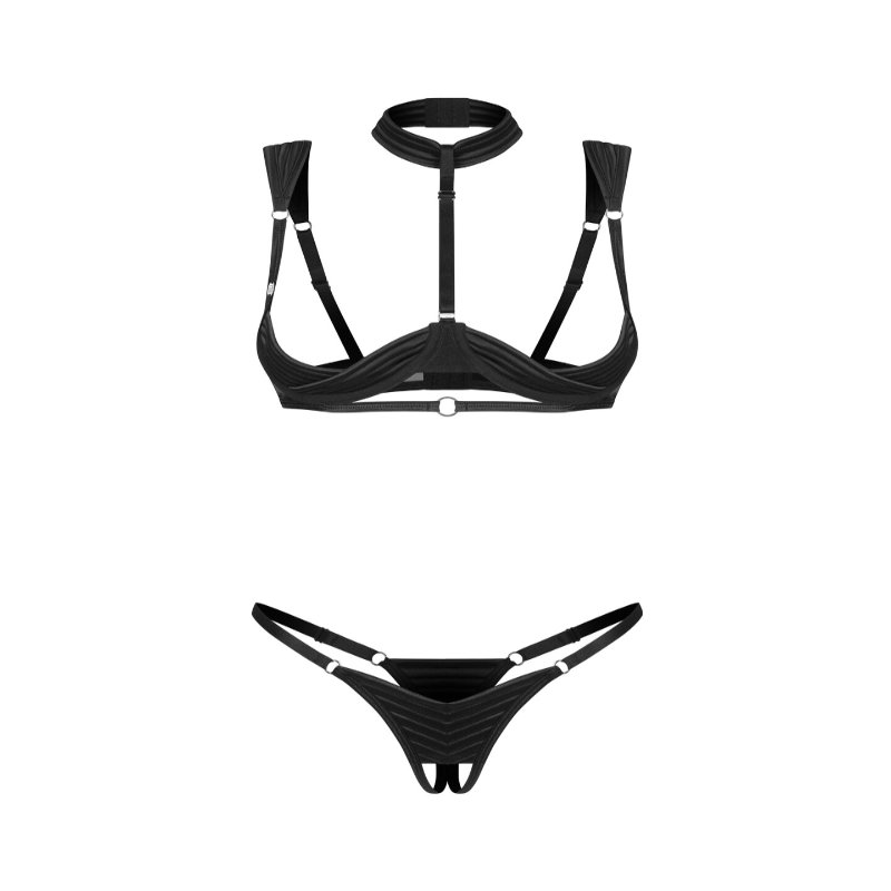 Комплект Obsessive Roccele 2-pcs crotchless set L/XL