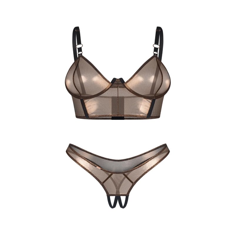 Комплект Obsessive Soranna top & crotchless thong S/M