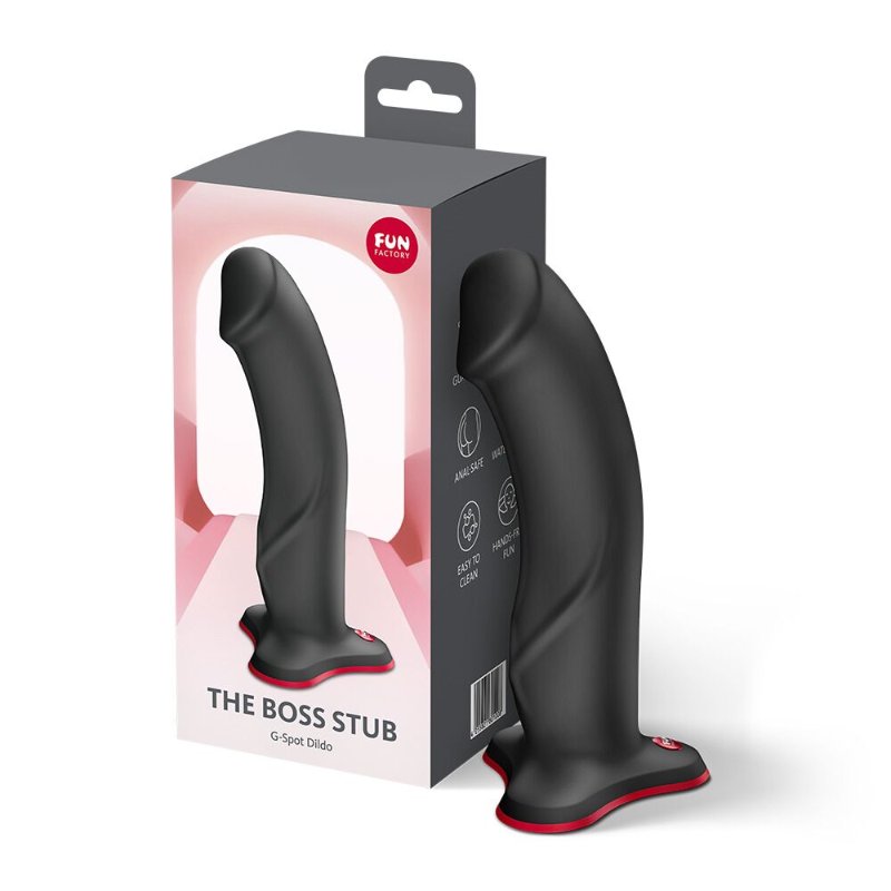 Фалоімітатор Fun Factory THE BOSS STUB Black, реалістична текстура, довжина 17,9 см, діаметр 4,1см
