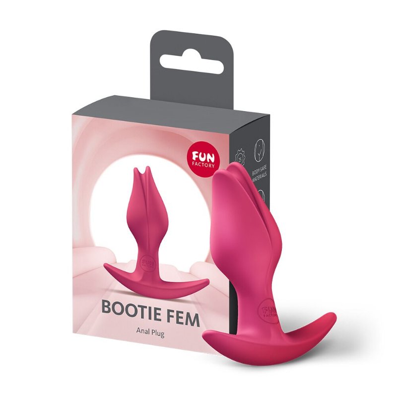 Анальна пробка Fun Factory BOOTIE FEM Raspberry, у вигляді бутона, діаметр 2,9 см, тонкий обмежувач