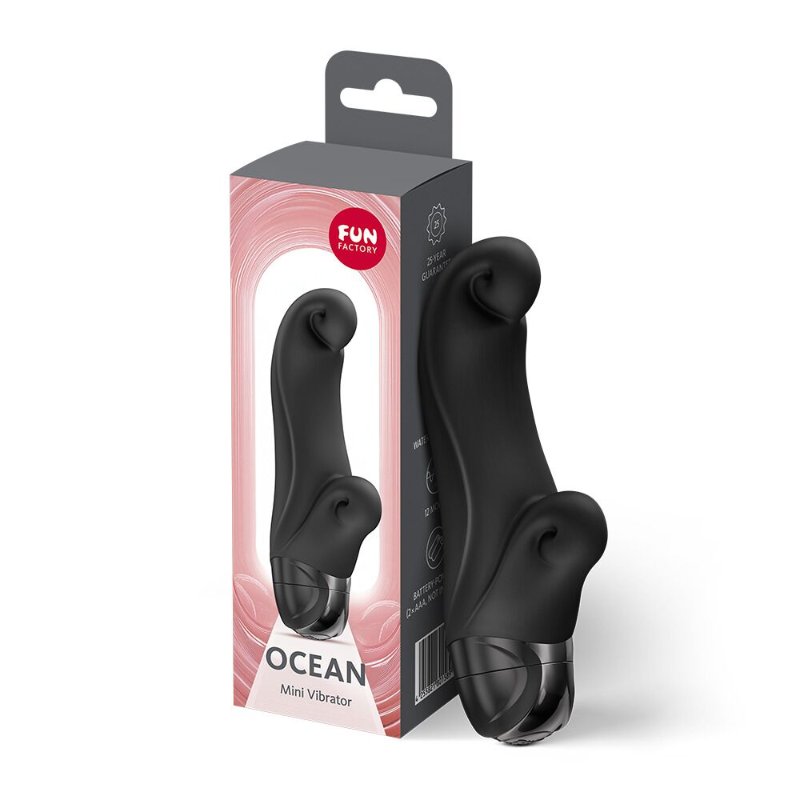 Вібратор-кролик Fun Factory OCEAN Black, для клітора та точки G, 6 режимів, на батарейках