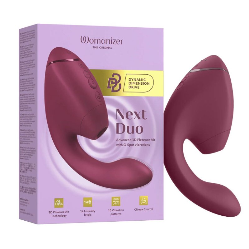 Подвійний вакуумний кліторальний стимулятор з вібрацією Womanizer Next Duo - Dusky Pink