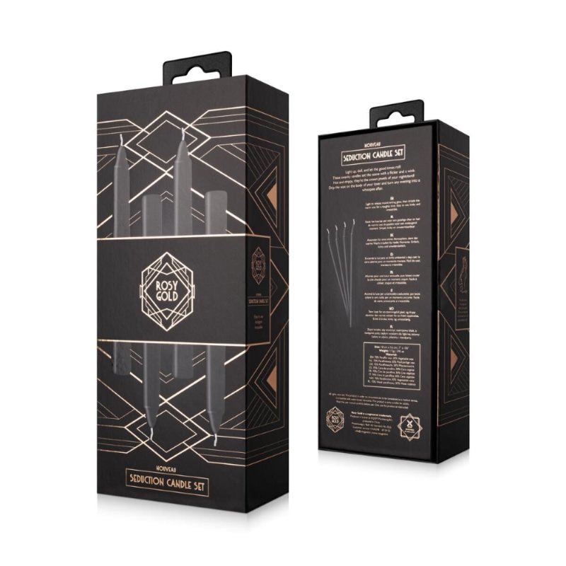 Набір свічок Rosy Gold - Seduction Candle Set - Black