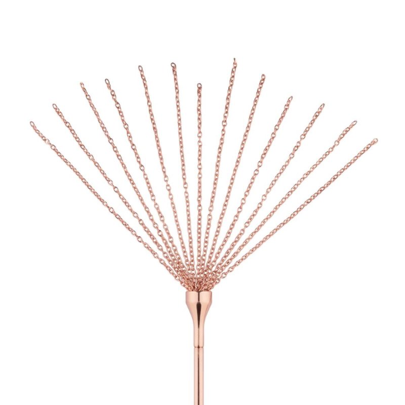 Лоскітка з металевим флогером Rosy Gold - Feather Tickler & Whip