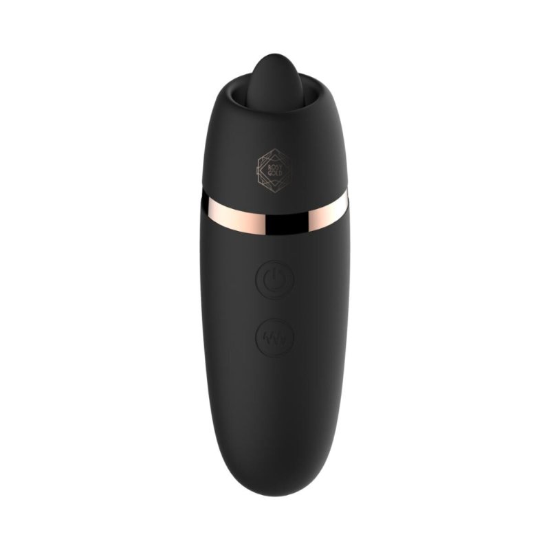 Мінівібратор з язичком Rosy Gold - Vibrating & Licking Dual Stimulator